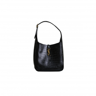YSL LE 5 À 7 IN CROCODILE-EMBOSSED SHINY LEATHER 3239614486 (23*22*8.5cm)